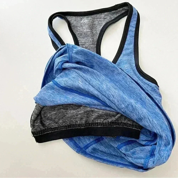La Vie en Rose Workout Tank Top Shorts 2PC Gym Set Activewear Blue Black XS/S - Picture 12 of 15